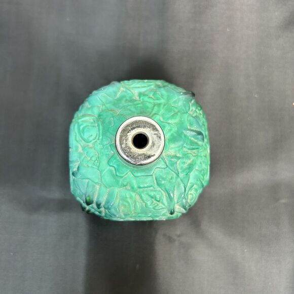 Vintage Bohemian Art Deco Jade Malachite Glass Perfume Bottle Schlevogt No Stopr - Picture 5 of 8